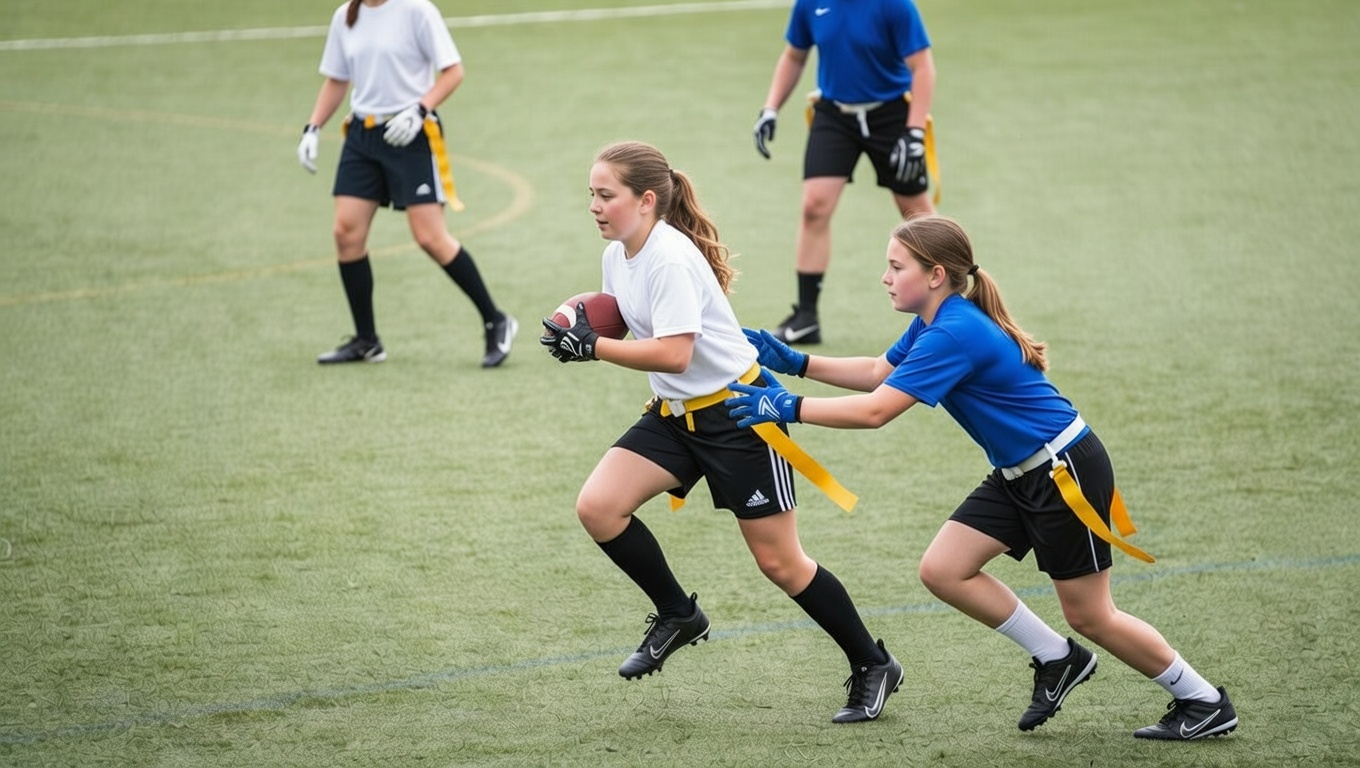 Flag football player